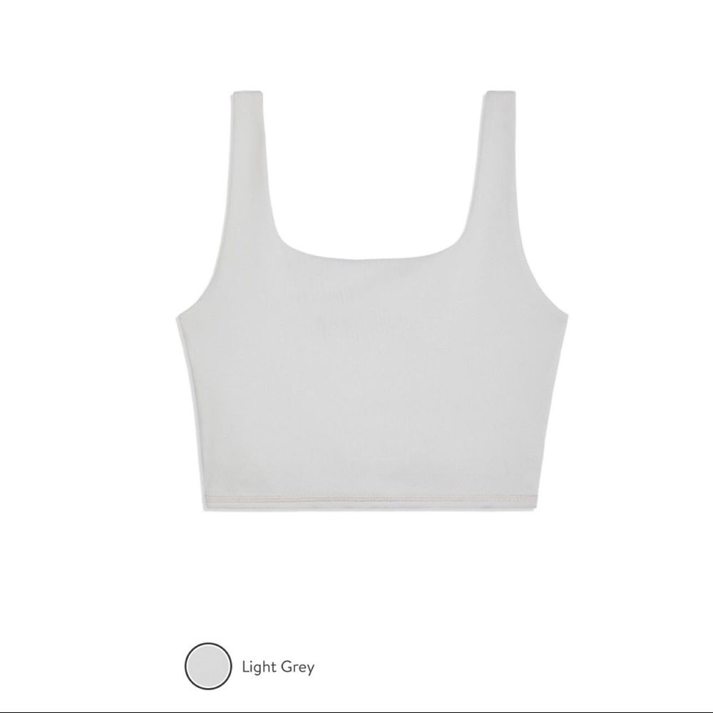 WeWoreWhat Straight Neck Crop Top Light Grey
